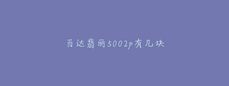 百達(dá)翡麗5002p有幾塊