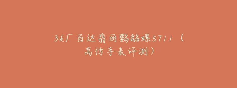 3k廠百達(dá)翡麗鸚鵡螺5711（高仿手表評測）