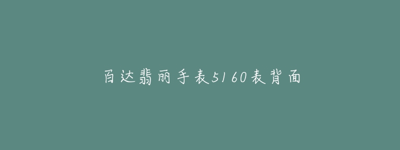 百達(dá)翡麗手表5160表背面