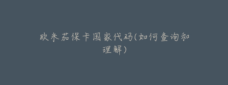 歐米茄?？▏?guó)家代碼(如何查詢(xún)和理解)