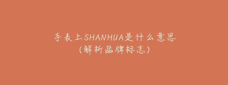 手表上SHANHUA是什么意思(解析品牌標(biāo)志)