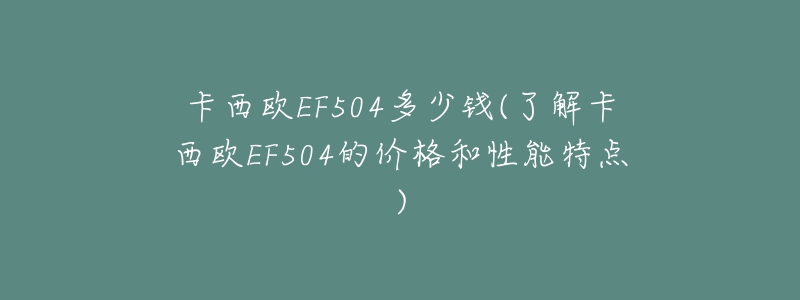 卡西歐EF504多少錢(qián)(了解卡西歐EF504的價(jià)格和性能特點(diǎn))