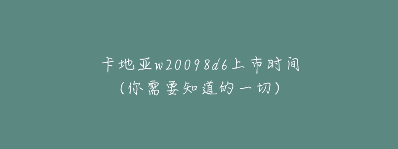 卡地亞w20098d6上市時(shí)間(你需要知道的一切)