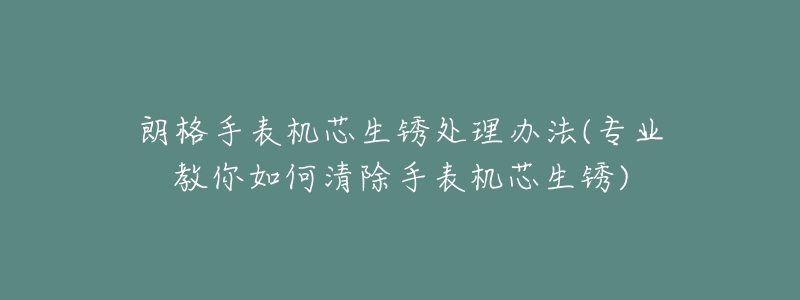 朗格手表機芯生銹處理辦法(專業(yè)教你如何清除手表機芯生銹)