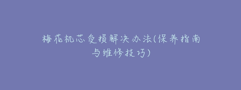 梅花機(jī)芯受損解決辦法(保養(yǎng)指南與維修技巧)