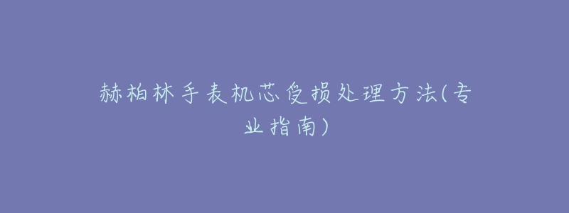 赫柏林手表機芯受損處理方法(專業(yè)指南)