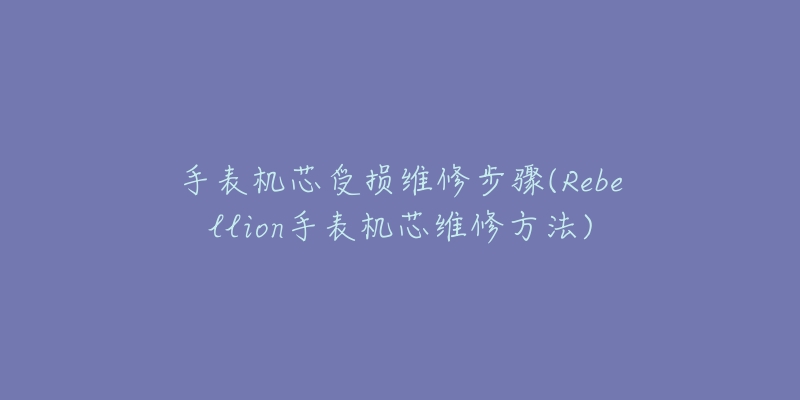 手表機(jī)芯受損維修步驟(Rebellion手表機(jī)芯維修方法)