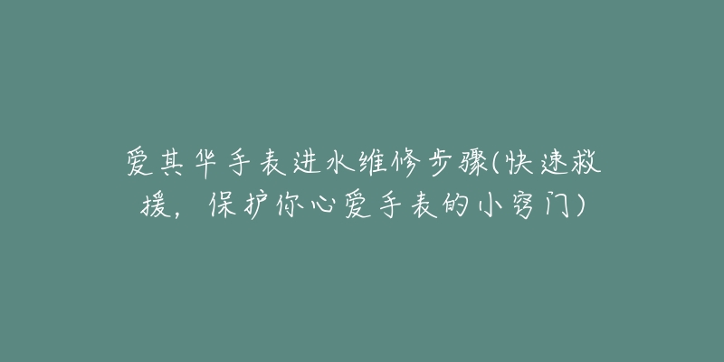 愛其華手表進水維修步驟(快速救援，保護你心愛手表的小竅門)