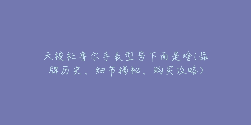 天梭杜魯爾手表型號下面是啥(品牌歷史、細(xì)節(jié)揭秘、購買攻略)