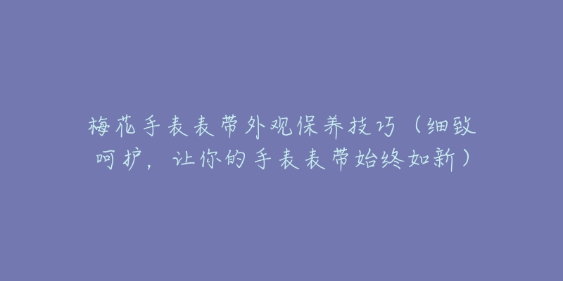 梅花手表表帶外觀保養(yǎng)技巧（細致呵護，讓你的手表表帶始終如新）