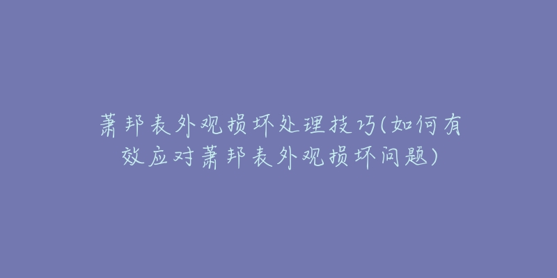 蕭邦表外觀損壞處理技巧(如何有效應對蕭邦表外觀損壞問題)