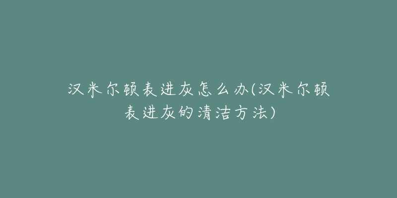 漢米爾頓表進灰怎么辦(漢米爾頓表進灰的清潔方法)