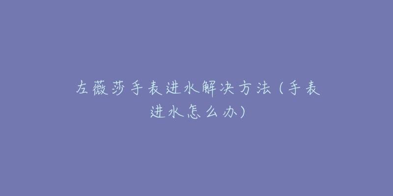 左薇莎手表進(jìn)水解決方法 (手表進(jìn)水怎么辦)