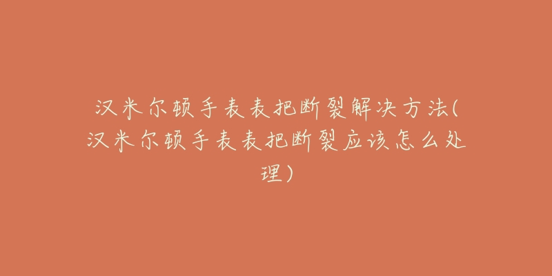 漢米爾頓手表表把斷裂解決方法(漢米爾頓手表表把斷裂應(yīng)該怎么處理)