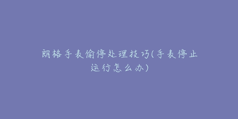 朗格手表偷停處理技巧(手表停止運行怎么辦)