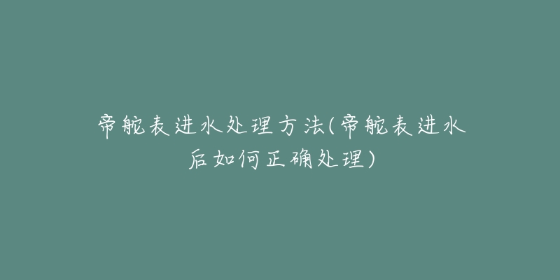 帝舵表進(jìn)水處理方法(帝舵表進(jìn)水后如何正確處理)