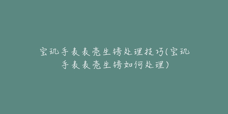 寶璣手表表殼生銹處理技巧(寶璣手表表殼生銹如何處理)