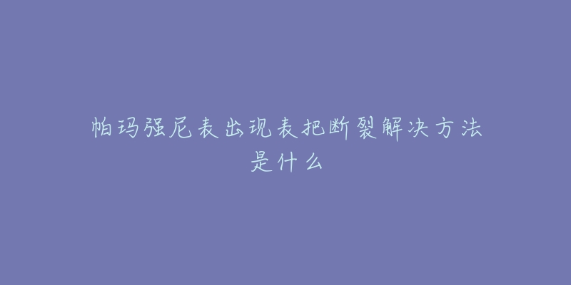 帕瑪強尼表出現(xiàn)表把斷裂解決方法是什么