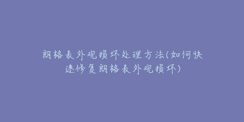 朗格表外觀損壞處理方法(如何快速修復(fù)朗格表外觀損壞)