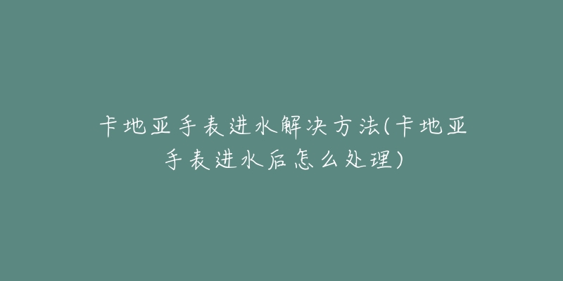 卡地亞手表進水解決方法(卡地亞手表進水后怎么處理)