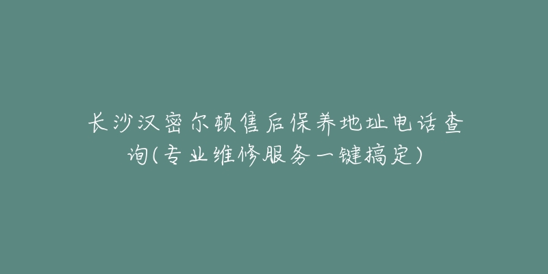 長(zhǎng)沙漢密爾頓售后保養(yǎng)地址電話查詢(專業(yè)維修服務(wù)一鍵搞定)