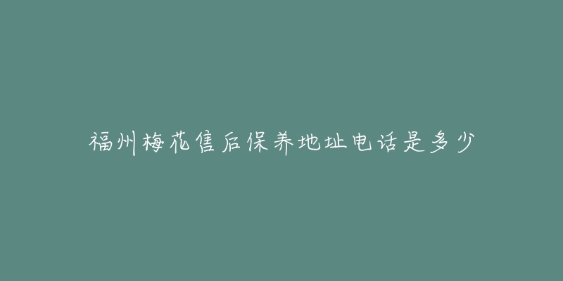 福州梅花售后保養(yǎng)地址電話是多少