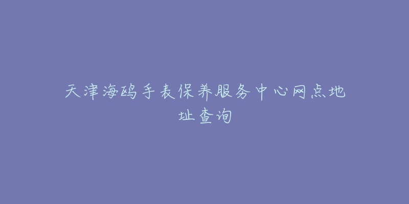 天津海鷗手表保養(yǎng)服務(wù)中心網(wǎng)點(diǎn)地址查詢