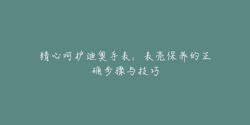 精心呵護迪奧手表：表殼保養(yǎng)的正確步驟與技巧