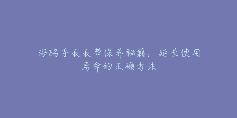 海鷗手表表帶保養(yǎng)秘籍：延長使用壽命的正確方法